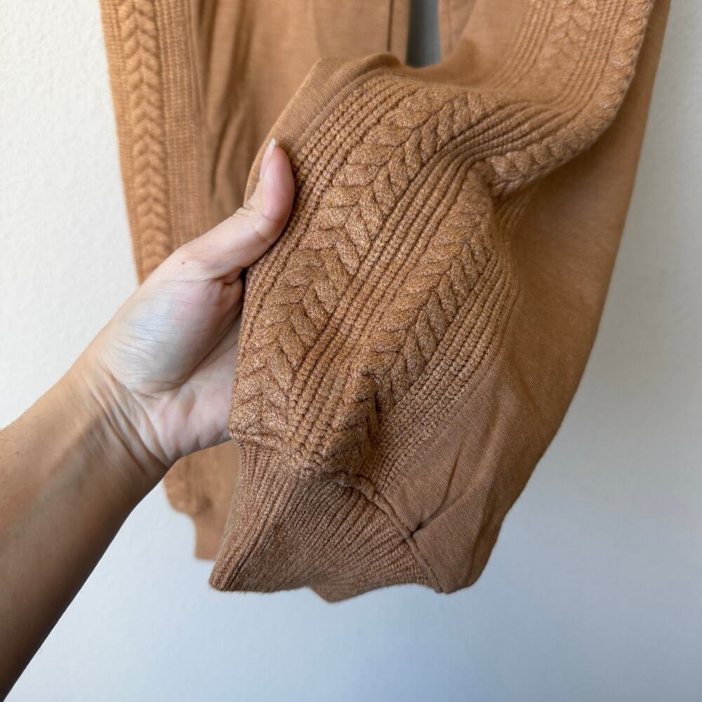 Lou & Grey Cable Signaturesoft Joggers in Caramel Heather Size S - Picture 4 of 5